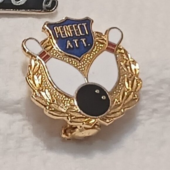 Vintage 1980s Perfect Attendance Bowling Lapel Collectible Pin - Picture 4 of 6